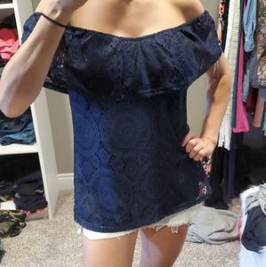 Navy off the shoulder top